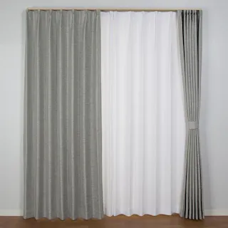 ユニベール コローレ グレー 100×178 2枚組 遮光性 洗濯可能 アジャスターフック付き 4548654585840【別送品】