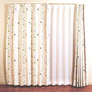 ユニベール ボスカート ピンク 100×178 2枚組 遮光性 洗濯可能 アジャスターフック付き 4548654586755【別送品】