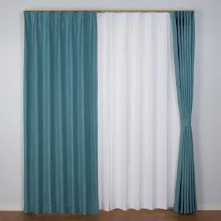 ユニベール ジェード ターコイズ 100×178 2枚組 遮光性 洗濯可能 アジャスターフック付き 4548654638324【別送品】