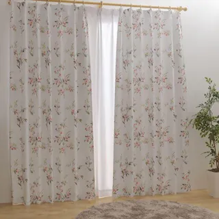 ユニベール ミリーフ オレンジ 100×135 2枚組 遮光性 洗濯可能 アジャスターフック付き 4548654801841【別送品】