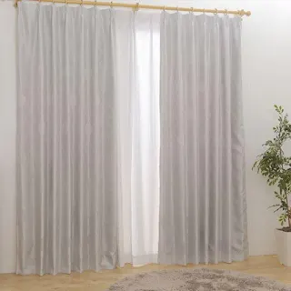 ユニベール ポラリス グレー 100×178 2枚組 裏地付き 遮光性 洗濯可能 アジャスターフック付き 4548654802312【別送品】