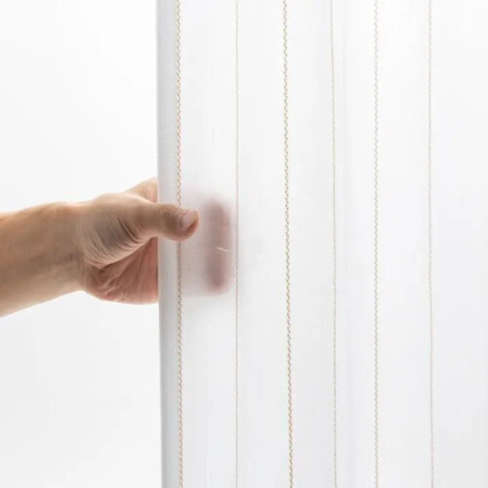 ユニベール トラムレース ベージュ 100×198 2枚組 洗濯可能 アジャスターフック付き 4548654889108【別送品】