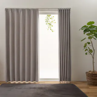 ユニベール ジェード グレー 100×135 2枚組 遮光性 洗濯可能 アジャスターフック付き 4548654897943【別送品】