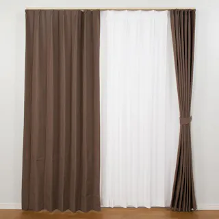 遮音 遮光1級 遮熱 カーテン エフェクト ブラウン 100×200cm 2枚組 ユニベール 4548654163611【別送品】