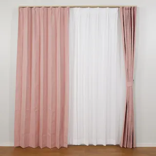 遮音 遮光1級 遮熱 カーテン エフェクト ローズ 100×200cm 2枚組 ユニベール 4548654586342【別送品】