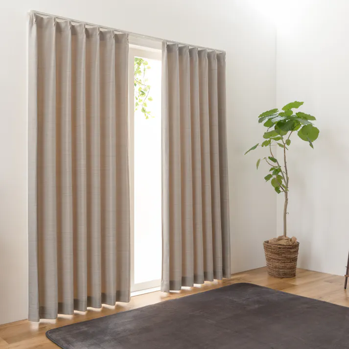 遮光3級 カーテン レガシー ベージュ 100×220cm 2枚組 ユニベール 4548654639482【別送品】