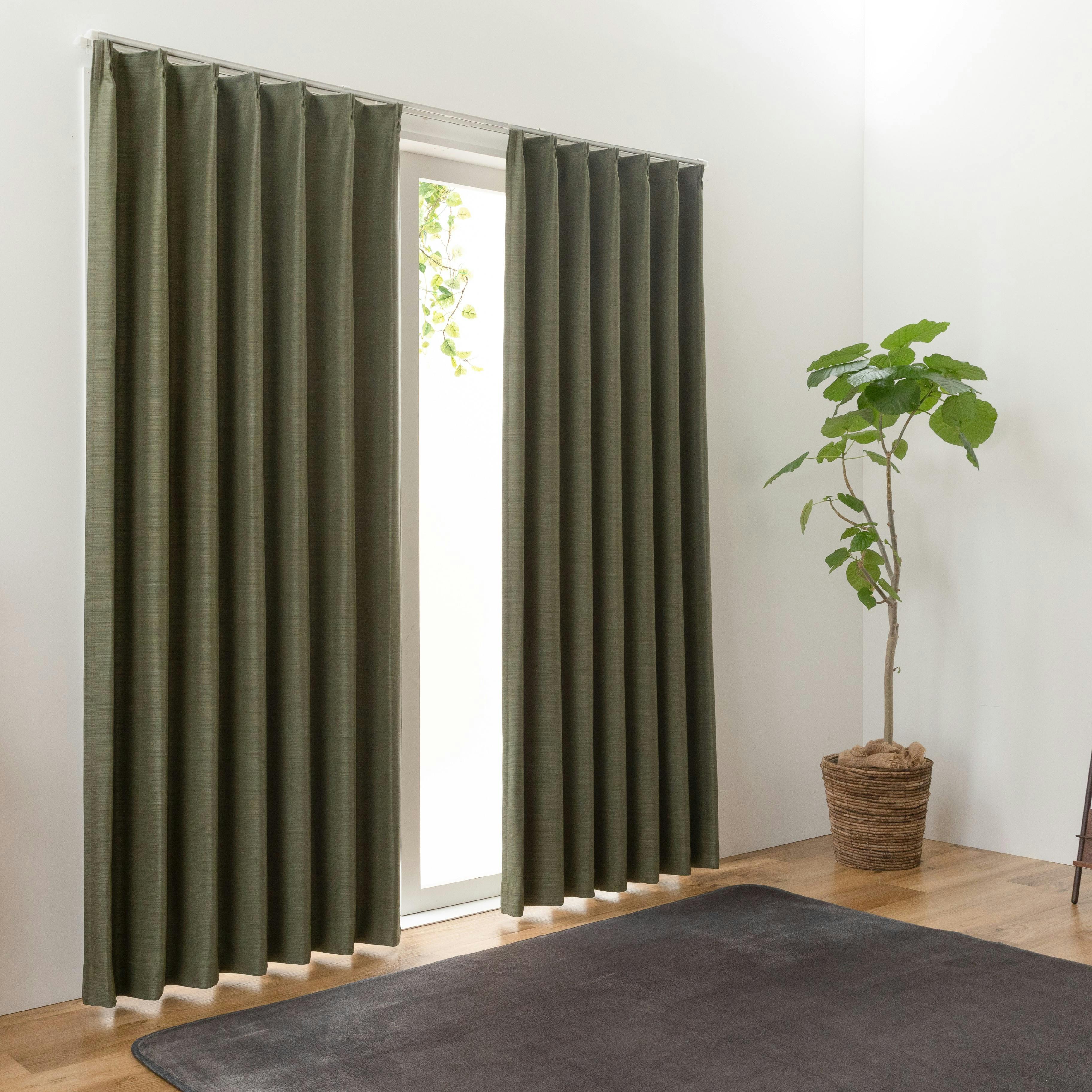 遮光3級 カーテン レガシー グリーン 150×135cm 1枚入 ユニベール 4548654639598【別送品】