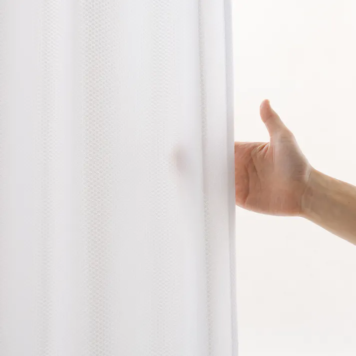 UVカット 遮熱 ミラー レースカーテン ライリー 無地 150×133cm 1枚入 ユニベール 4548654713243【別送品】