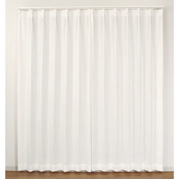 UVカット 遮熱 ミラー レースカーテン アークレース ホワイト 100×188cm 2枚組 ユニベール 4548654739694【別送品】