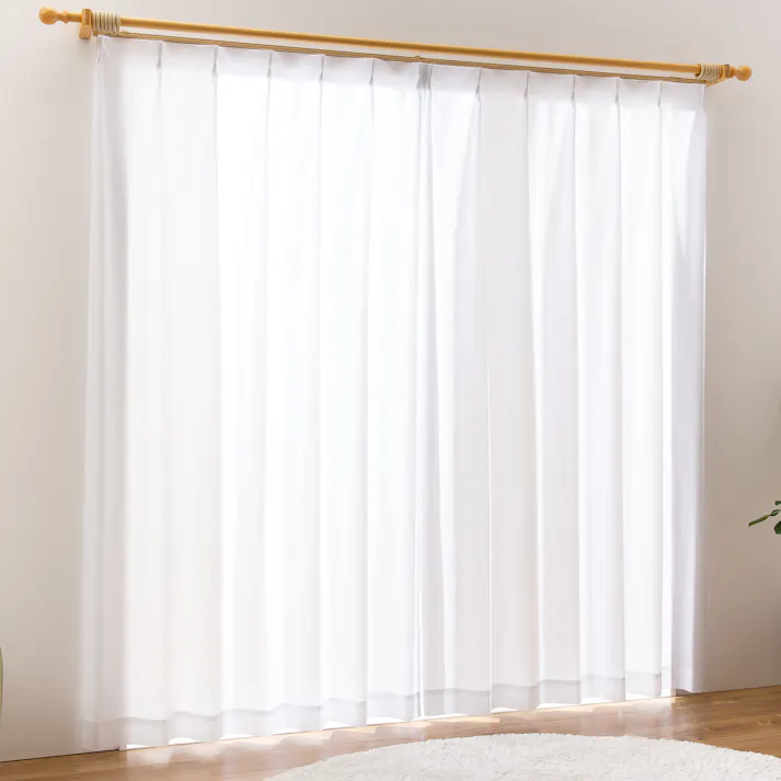 UVカット 遮熱 ミラー レースカーテン コットレース ホワイト 150×208cm 1枚入 ユニベール 4548654896779【別送品】