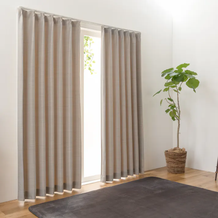 遮光3級 カーテン レガシー ベージュ 150×185cm 1枚入 ユニベール 4548654897417【別送品】