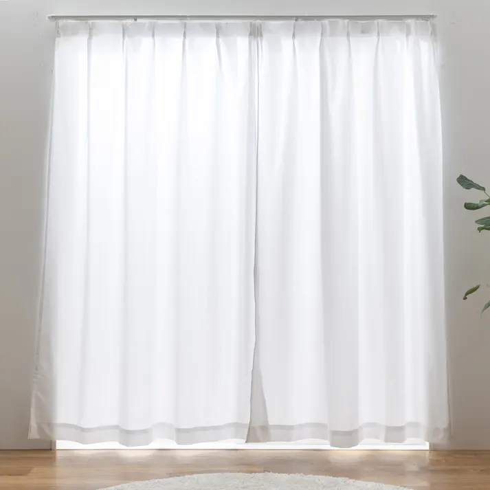 UVカット 遮熱 ミラー レースカーテン ソピア ホワイト 100×238cm 2枚組 ユニベール 4548654898223【別送品】