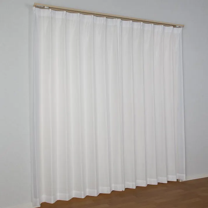 防炎 ミラー レースカーテン ジェラート ホワイト 100×176cm 2枚組 ユニベール 4942881647553【別送品】