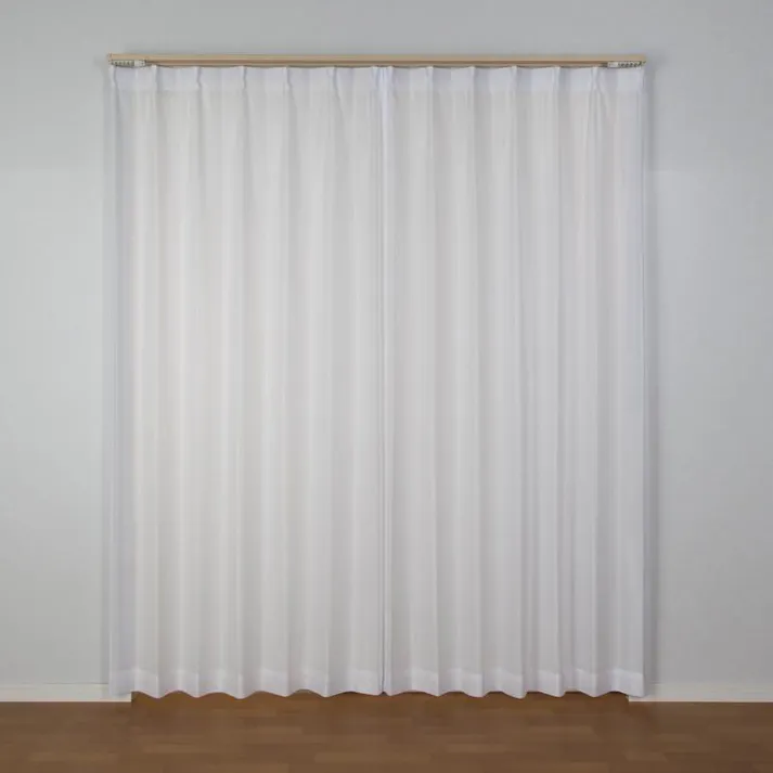 防汚 レースカーテン エクセルレース ホワイト 100×176cm 2枚組 ユニベール 4942881669555【別送品】