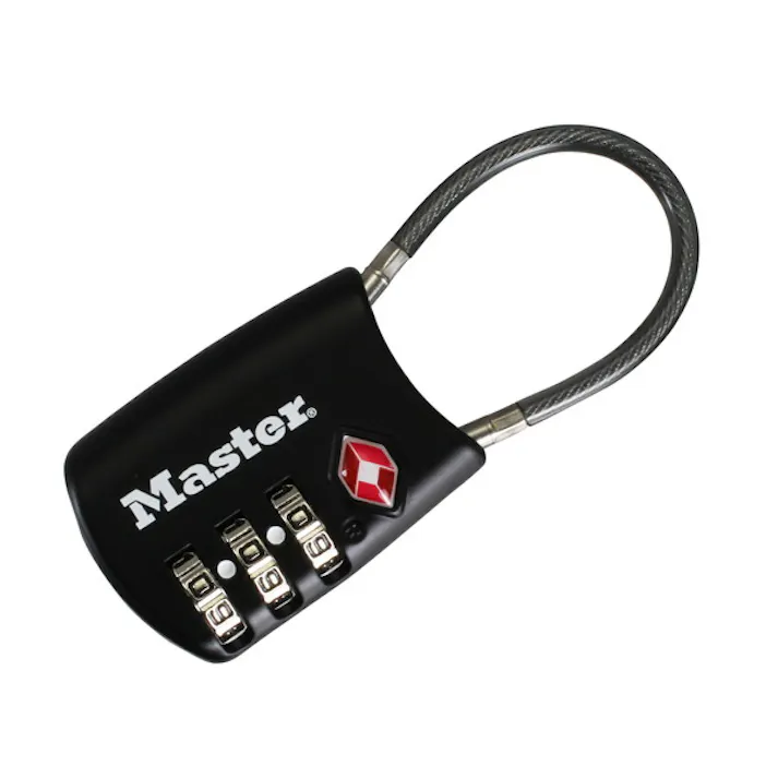 マスターロック(Master Lock) 南京錠 マスターロック TSAナンバー可変式ロック ケーブルタイプ ブラック 4688JADBLK(CDC)【別送品】