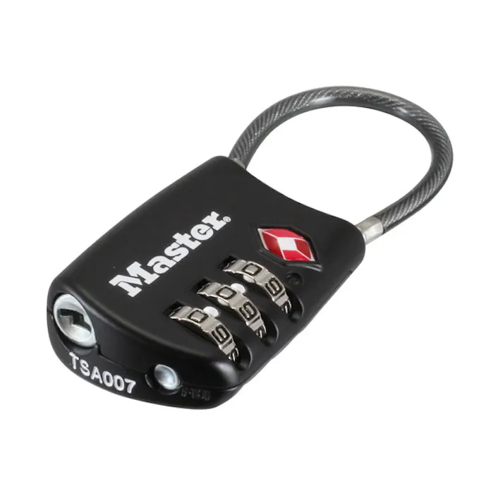 マスターロック(Master Lock) 南京錠 マスターロック TSAナンバー可変式ロック ケーブルタイプ ブラック 4688JADBLK(CDC)【別送品】