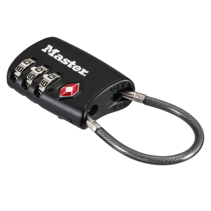 マスターロック(Master Lock) 南京錠 マスターロック TSAナンバー可変式ロック ケーブルタイプ ブラック 4688JADBLK(CDC)【別送品】