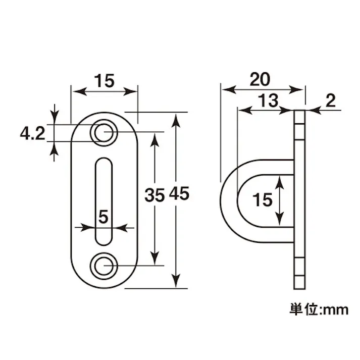 ハイロジック 11162 ステンレス パッドアイ 5mm 1個入(CDC)【別送品】