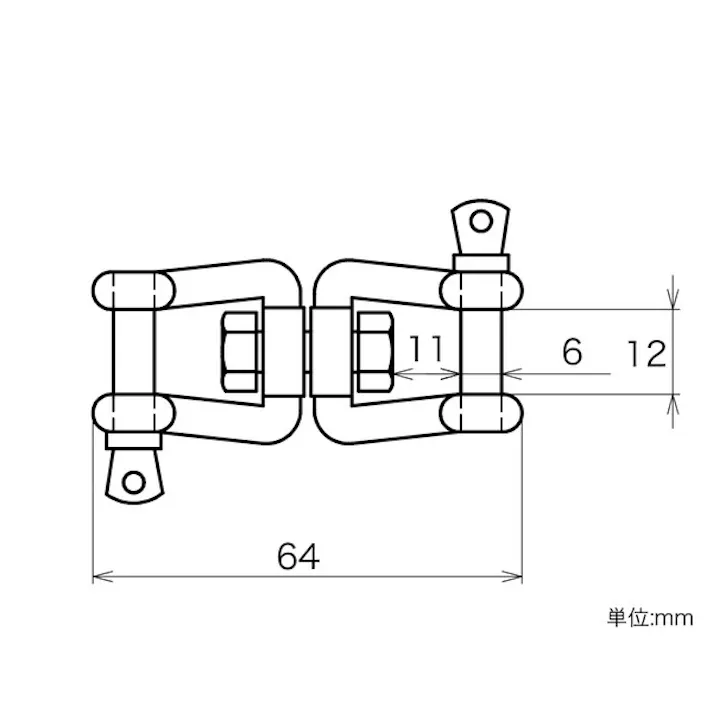 ハイロジック 11325 ステンレス スイベル 両ネジ 6mm 1個入(CDC)【別送品】