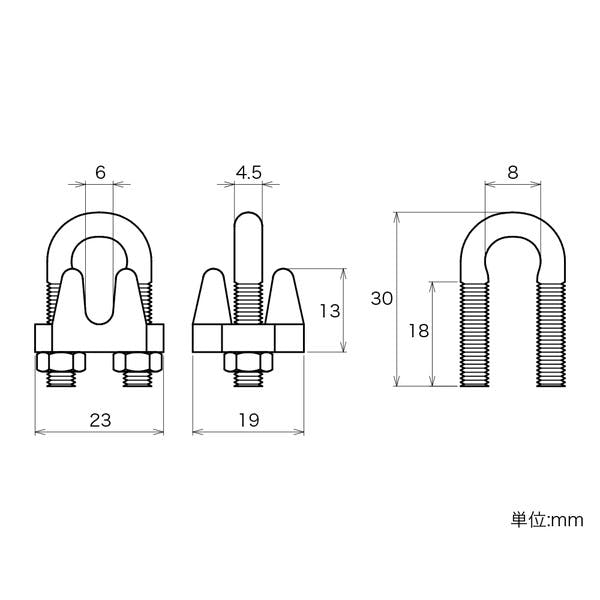 ハイロジック 11371 ステンレス ワイヤークリップ 5mm 1個入(CDC