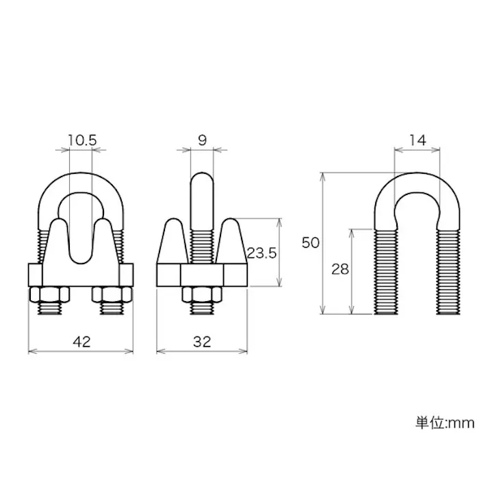 ハイロジック 11374 ステンレス ワイヤークリップ 10mm 1個入(CDC)【別送品】