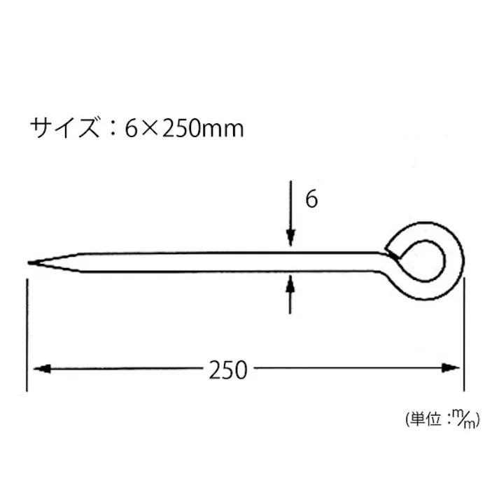 ハイロジック DH-295ユニクロ打込棒 6×250mm(CDC)【別送品】