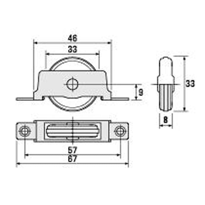 ハイロジック 17342 精密防音戸車 NV33N-Y 2個入(CDC)【別送品】