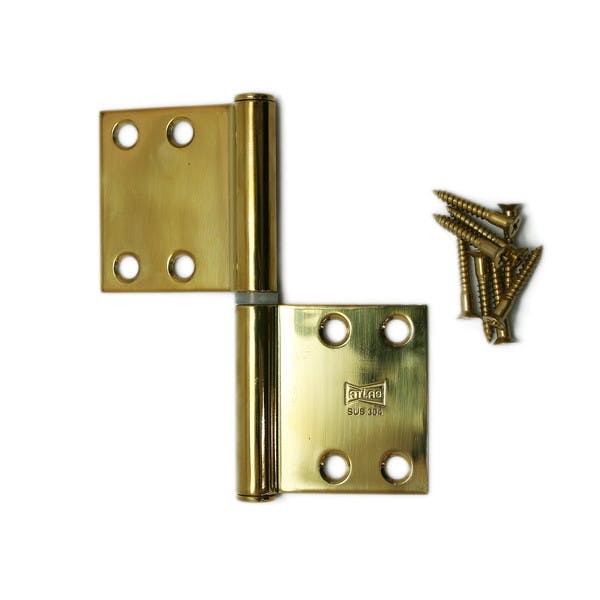 ハイロジック 17466 左右兼用旗蝶番 102×89mm 金色1枚入(CDC) 丁番 ハイロジック 17466 左右兼用旗蝶番 102×89mm 金色1枚入(CDC) 丁番