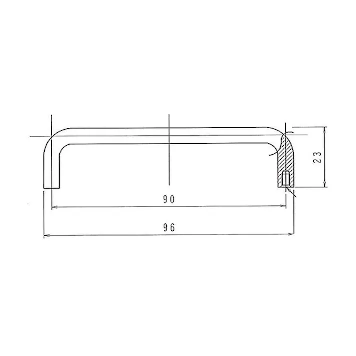 ハイロジック 17949 アルミ角形取手96mm P90 1個入(CDC)【別送品】