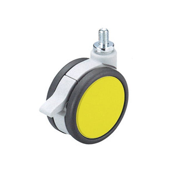 ハイロジック フレスコキャスター75mm M10ボルト・ストップ付 イエロー (CDC) キャスター ハイロジック フレスコキャスター75mm M10ボルト・ストップ付 イエロー (CDC) キャスター
