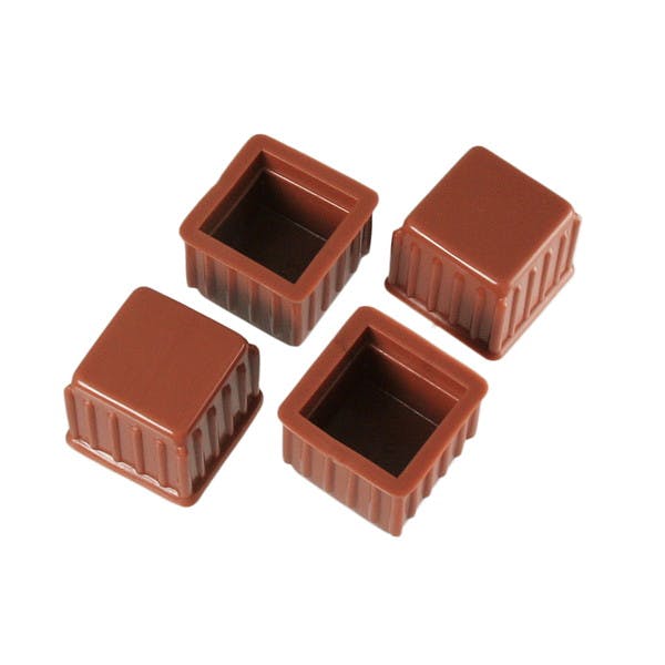 ハイロジック A-054 脚キャップ 21mm角 茶 4個入(CDC)【別送品】