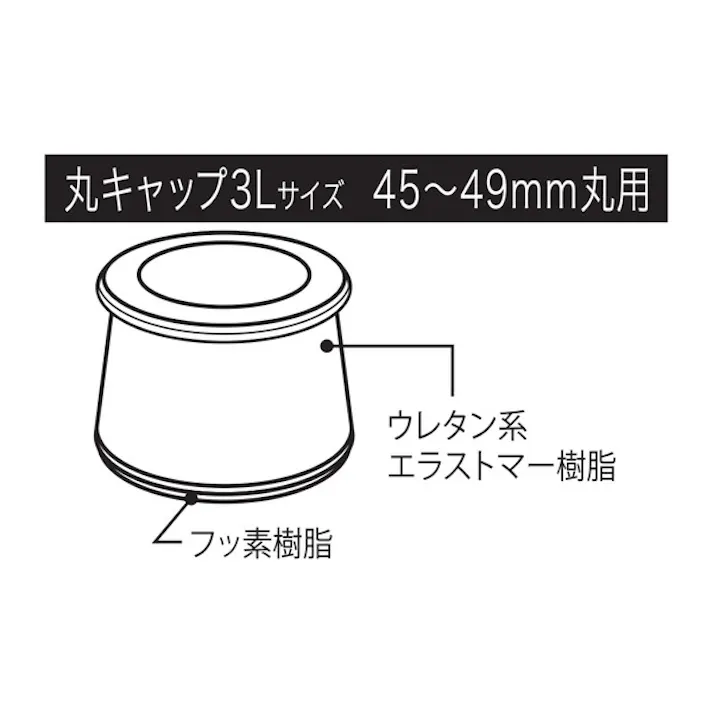 ハイロジック スライドクッション丸キャップ3L45~49mm 2個入(CDC)【別送品】