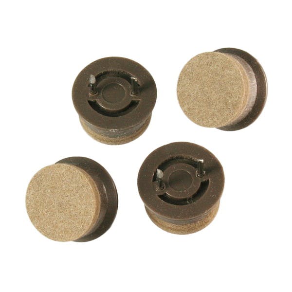 ハイロジック A-204 打込フェルト 22mm丸 ブラウン 4個入(CDC)【別送品】
