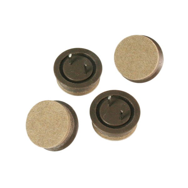 ハイロジック A-206 打込フェルト 28mm丸 ブラウン 4個入(CDC)【別送品】