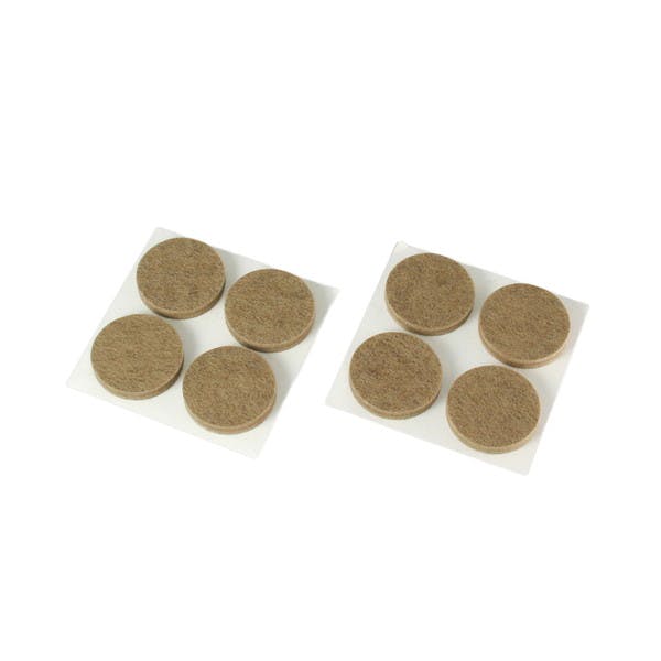 ハイロジック A-209 硬質フェルト 25mm丸 ブラウン 8個入(CDC)【別送品】