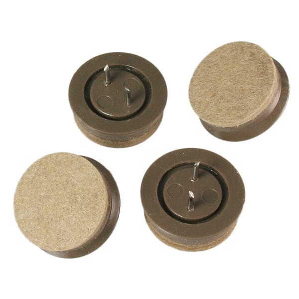 ハイロジック A-216 打込フェルト 32mm丸 ブラウン 4個入(CDC)【別送品】