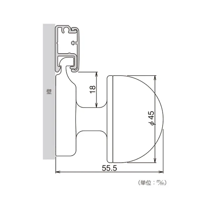 ハイロジック フックレール用ハンガーフック丸 レッド(CDC)【別送品】