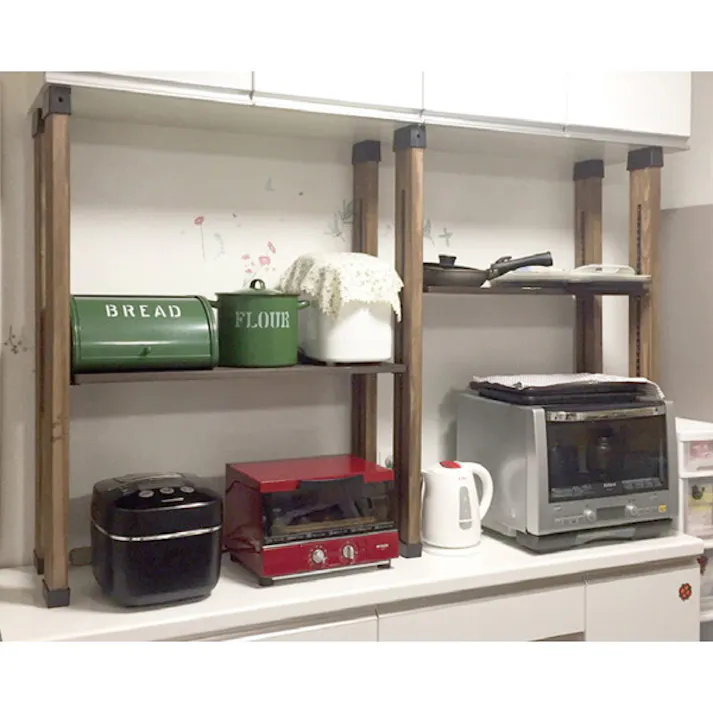 ハイロジック WALL TQOOL(ウォールツクール) DIY収納パーツ 2x4アジャスター ダークブラウン 1セット(CDC)【別送品】