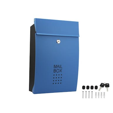 ハイロジック 堺トレード メールボックス・ポスト ブルー W260xH385xD80mm 安心の鍵付き SHPB05A-BLB(CDC)【別送品】