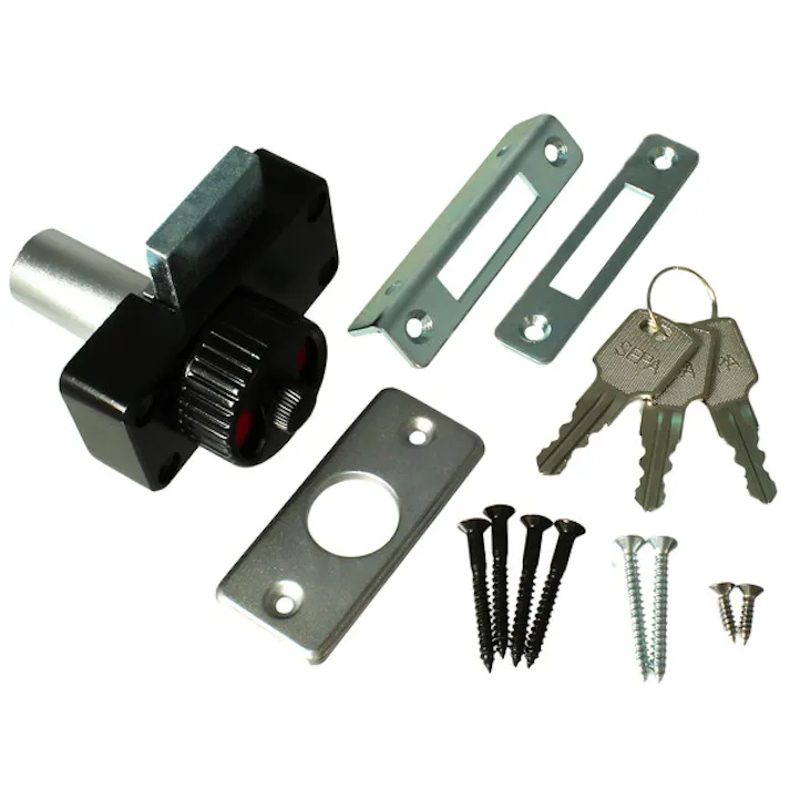 ハイロジック G-239 シリンダー面付本締錠大 ブラック 3本キー(CDC)【別送品】