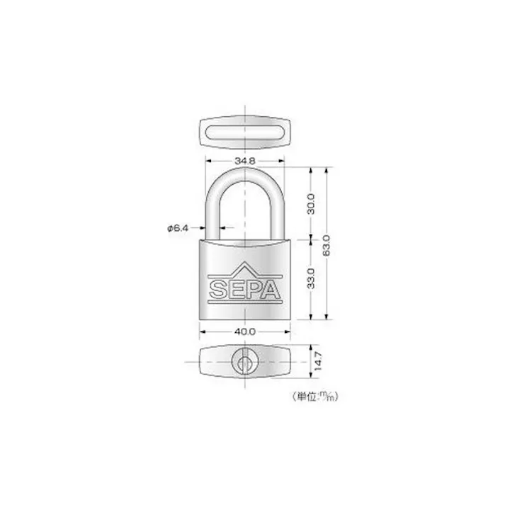 ハイロジック G-265 ディンプル南京錠40mm同一鍵3本キー 2個入(CDC)【別送品】