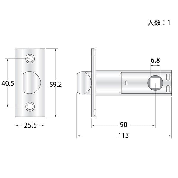 ハイロジック G-290 ステンチューブラ錠ラッチ90mm 1個入(CDC