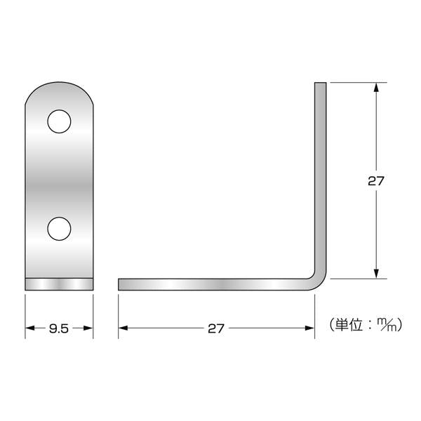 ハイロジック BX-287 ミニ金具 L型 27×27 2枚入(CDC)【別送品】 | 建具