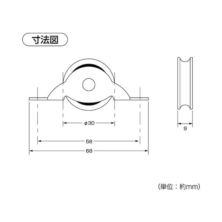 ハイロジック 72596 スミトモローラー戸車 30mm(丸) 2個入(CDC)【別送品】