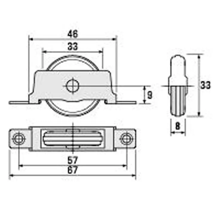 ハイロジック 72643 精密防音戸車 NV33N-Y 2個入(CDC)【別送品】