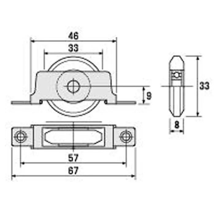 ハイロジック 72645 精密防音戸車B入 NV33B-V 2個入(CDC)【別送品】