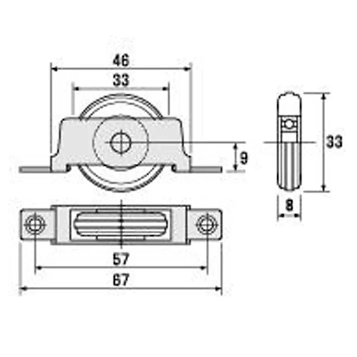 ハイロジック 72646 精密防音戸車B入 NV33B-Y 2個入(CDC)【別送品】