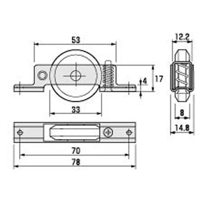 ハイロジック 72648 精密防音戸車B入調整式 NV33AB-V 2個(CDC)【別送品】