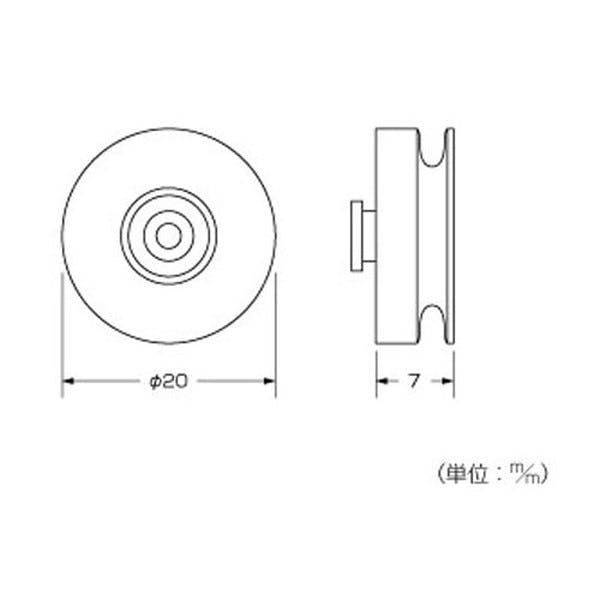 ハイロジック 94489網戸用取替戸車 偏芯タイプ戸車ノミ 2個(CDC)【別送