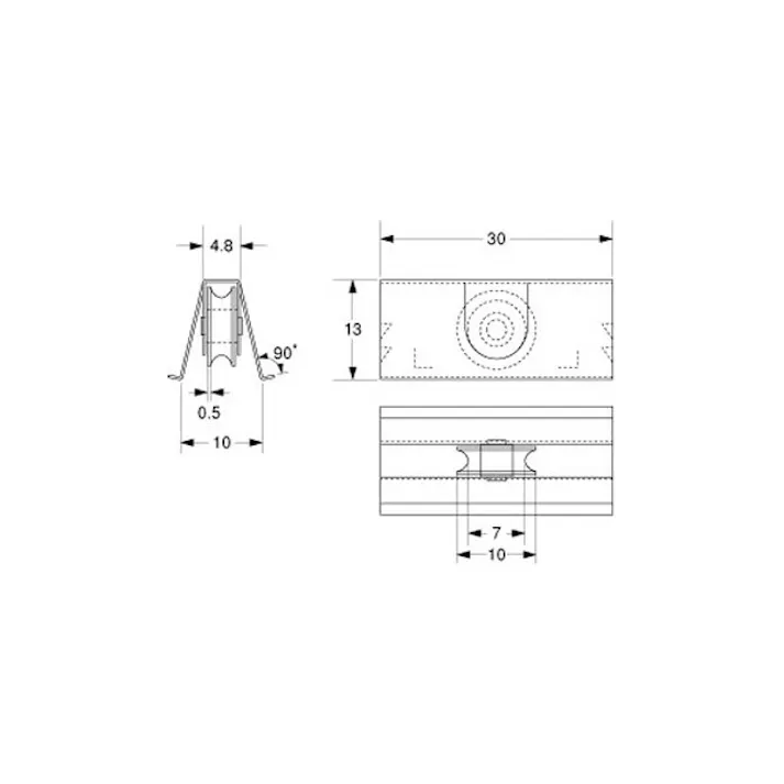 ハイロジック 94500 取替戸車5D-M型(丸)デュラコン車 2個(CDC)【別送品】